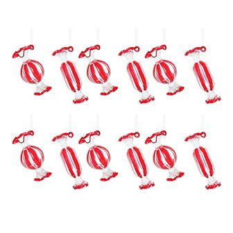 Melrose Peppermint Candy Ornament (Set of 12)