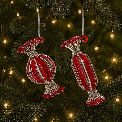 Melrose Peppermint Candy Ornament (Set of 12)