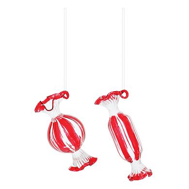 Melrose Peppermint Candy Ornament (Set of 12)