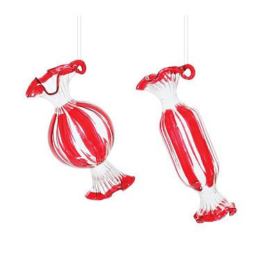 Melrose Peppermint Candy Ornament (Set of 12)