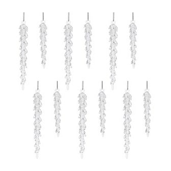 Melrose Glass Icicle Drop Ornament (Set of 12)