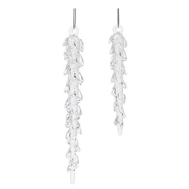 Melrose Glass Icicle Drop Ornament (Set of 12)