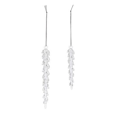 Melrose Glass Icicle Drop Ornament (Set of 12)