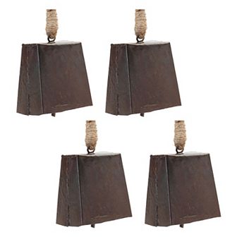 Melrose Bronze Metal Bell Ornament (Set of 4)