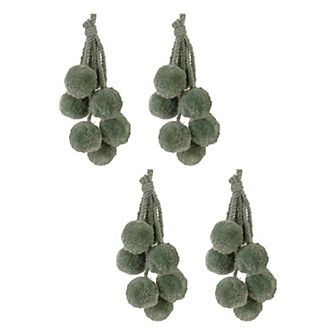 Melrose 4 pc Pom Pom Cluster Drop Ornament Set