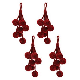 Melrose 4 pc Pom Pom Cluster Drop Ornament Set