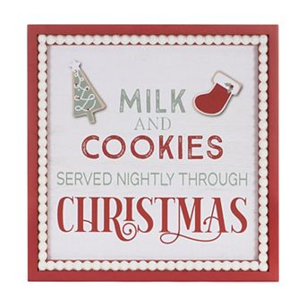 Melrose Framed Christmas Milk and Cookies Wall Art