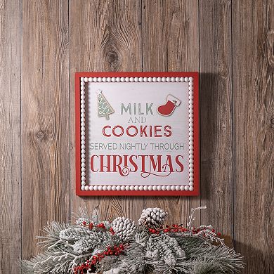 Melrose Framed Christmas Milk and Cookies Wall Art