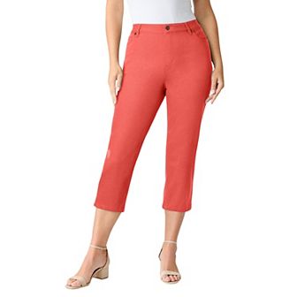 Roaman's Women's Plus Size Petite Plus Size Classic Stretch Capri Jean