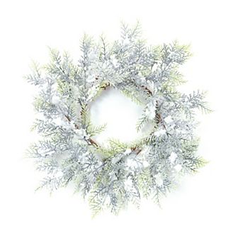 Melrose Flocked Artificial Cedar Wreath