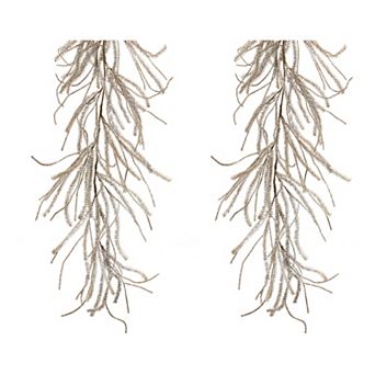 Melrose Glittered Artificial Pine Garland 2 pc Set