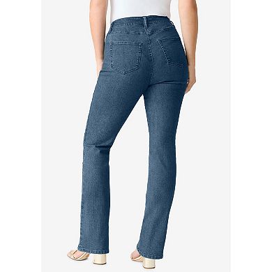 Roaman's Women's Plus Size Petite Invisible Stretch Iconic Bootcut Jean