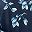 Navy Leafy Print