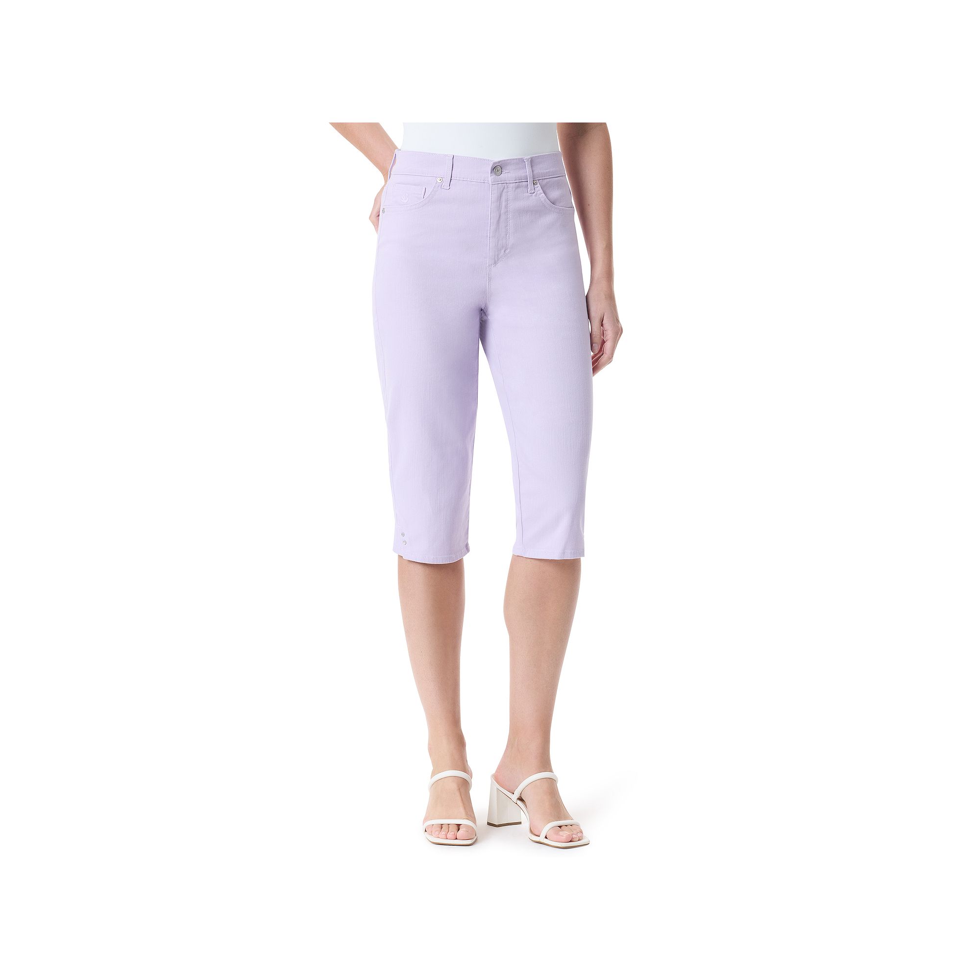 Petite Gloria Vanderbilt Amanda Skimmer Pants, Womens, Size: 6 Petite, Pur