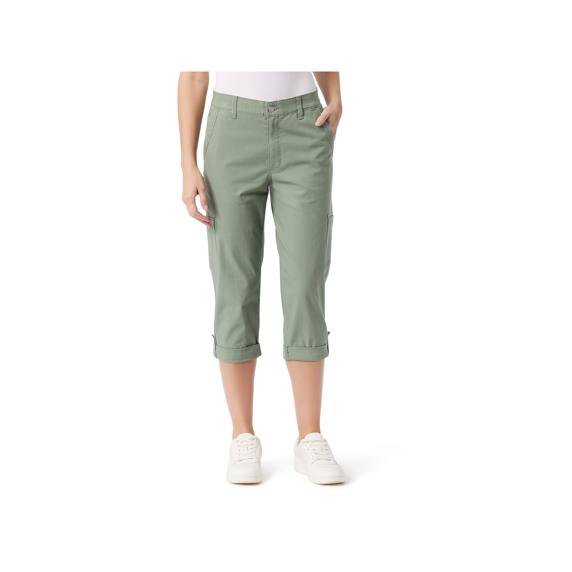 Petite Gloria Vanderbilt Cargo Capris, Womens, Size: 6 Petite, Garden Gree