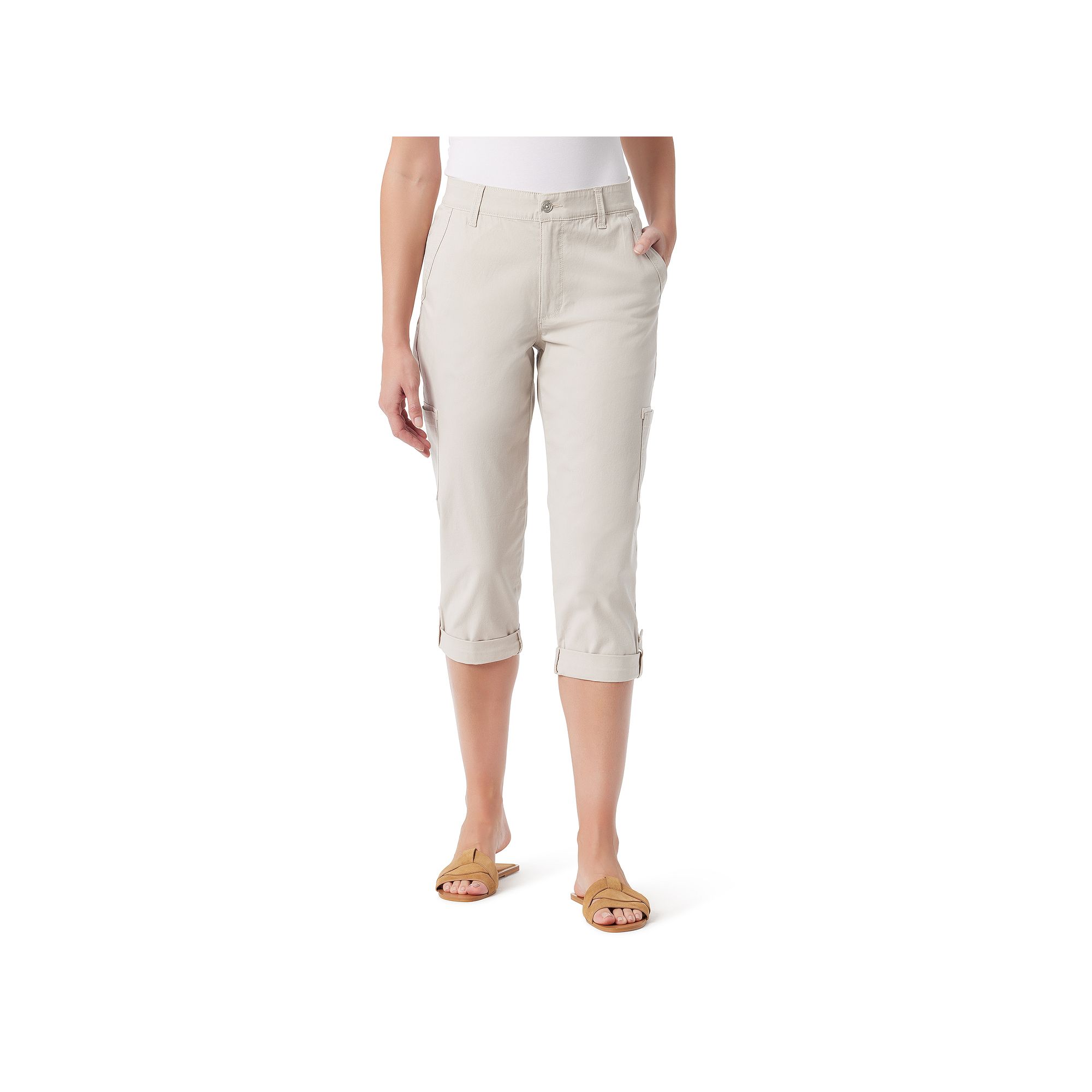 Petite Gloria Vanderbilt Cargo Capris, Womens, Size: 4 Petite, Stonewood