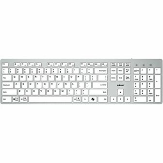 ADESSO USB-C Multi OS Scissor Switch Keyboard With CoPilot AI Hotkey And USB-C, USB-A, 3.5mm Aux Ports