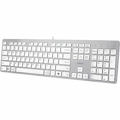 ADESSO USB-C Multi OS Scissor Switch Keyboard With CoPilot AI Hotkey And USB-C, USB-A, 3.5mm Aux Ports