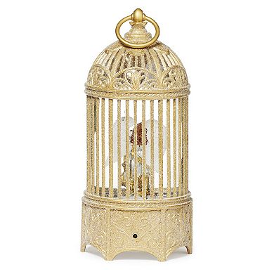 Roman LED Swirl Birdcage With Angel Holiday Table Decor