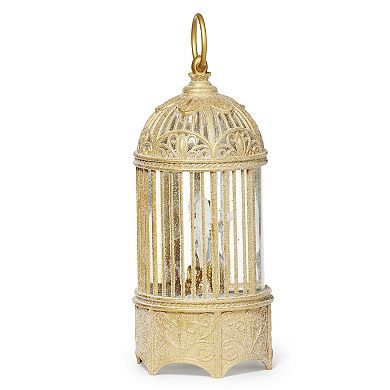 Roman LED Swirl Birdcage With Angel Holiday Table Decor
