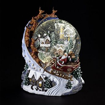Roman LED Musical Swirl Santa Chirstmas Snowglobe