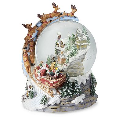 Roman LED Musical Swirl Santa Chirstmas Snowglobe