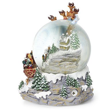Roman LED Musical Swirl Santa Chirstmas Snowglobe
