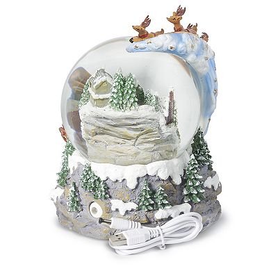 Roman LED Musical Swirl Santa Chirstmas Snowglobe