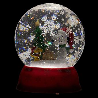 Roman Peanutes LED Snoopy & Campfire Snowglobe