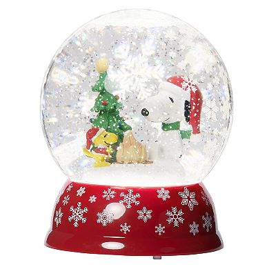 Roman Peanutes LED Snoopy & Campfire Snowglobe