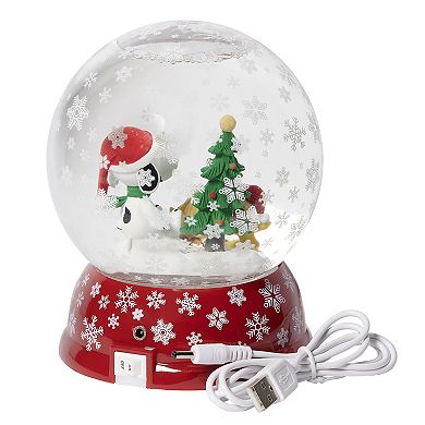 Roman Peanutes LED Snoopy & Campfire Snowglobe