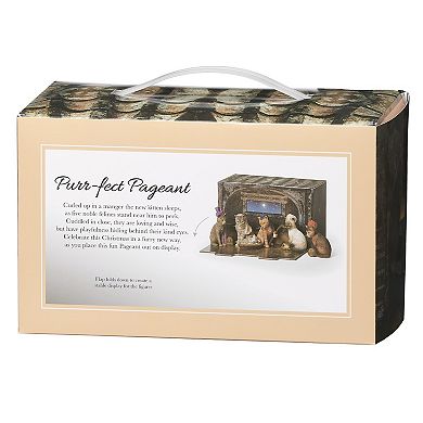 Roman 6-Piece Cat Nativity With Carry Box Holiday Table Decor Set