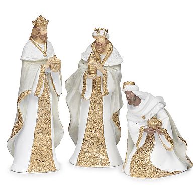 Roman 7-Piece Nativity White And Gold Holiday Table Decor Set