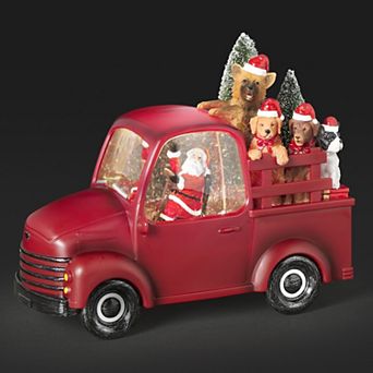 Roman Lighted Swirl Truck Dogs Holiday Table Decor