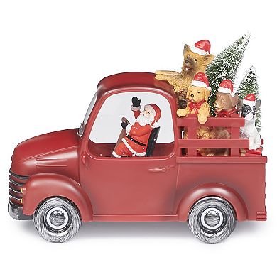 Roman Lighted Swirl Truck Dogs Holiday Table Decor