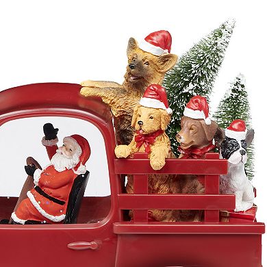 Roman Lighted Swirl Truck Dogs Holiday Table Decor