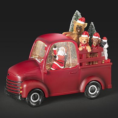 Roman Lighted Swirl Truck Dogs Holiday Table Decor