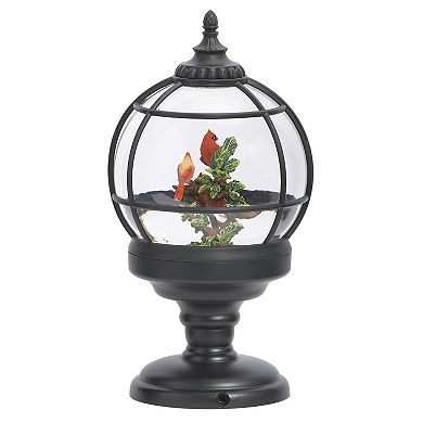 Roman Lighted Swirl Cardinal Sphere Holiday Table Decor