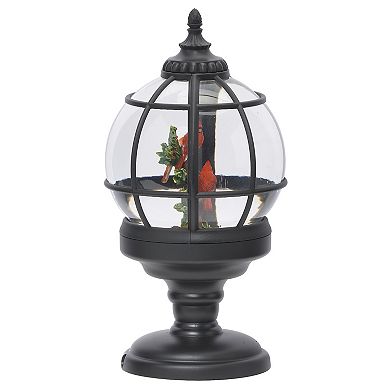 Roman Lighted Swirl Cardinal Sphere Holiday Table Decor