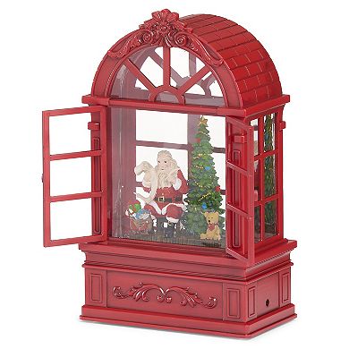 Roman Lighted Swirl Santa List Checking Holiday Table Decor