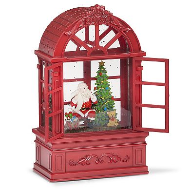 Roman Lighted Swirl Santa List Checking Holiday Table Decor