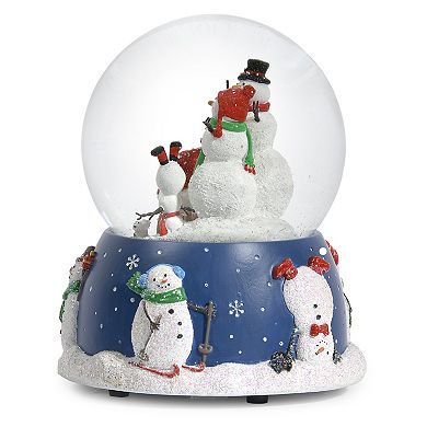 Roman Musical Snowman Family Glitterdome Table Decor
