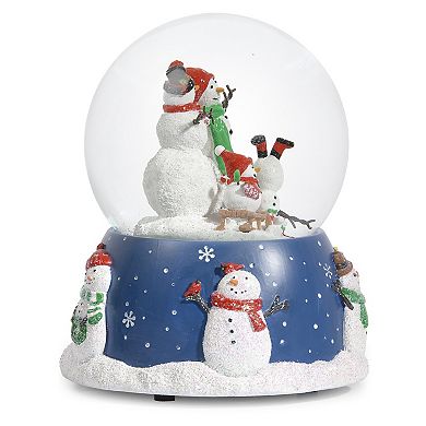 Roman Musical Snowman Family Glitterdome Table Decor