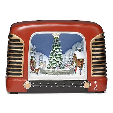 Roman Lighted Musical Vintage Radio Holiday Table Decor