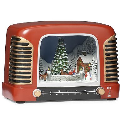 Roman Lighted Musical Vintage Radio Holiday Table Decor