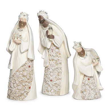 Roman 6-Piece Nativity Poinsetta Pattern Holiday Table Decor Set