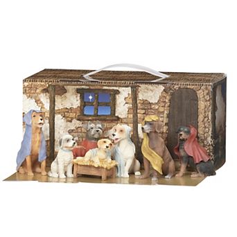 Roman 7 pc Set Canine Nativity Holiday Table Decor Set