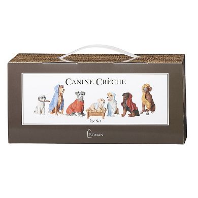 Roman 7-Piece Set Canine Nativity Holiday Table Decor Set