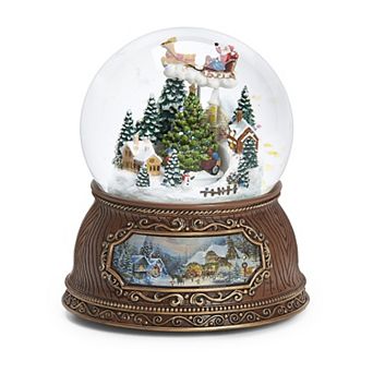 Roman Musical Santa & Tree Glitterdome Table Decor