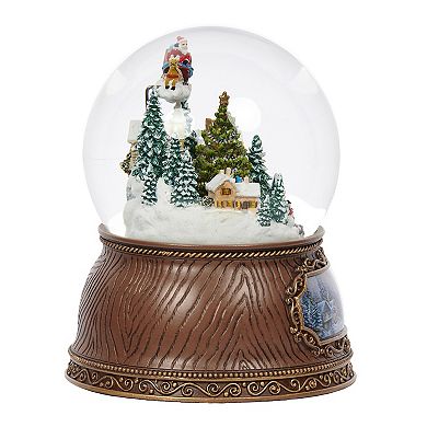 Roman Musical Santa & Tree Glitterdome Table Decor